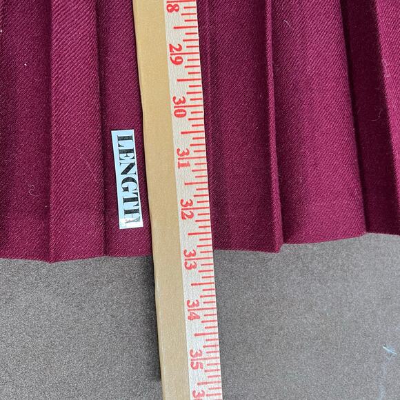 Lairds Of Scotland Vintage Wool Pleated Cranberry Skirt Women's Size Medium - Picture 5 of 13